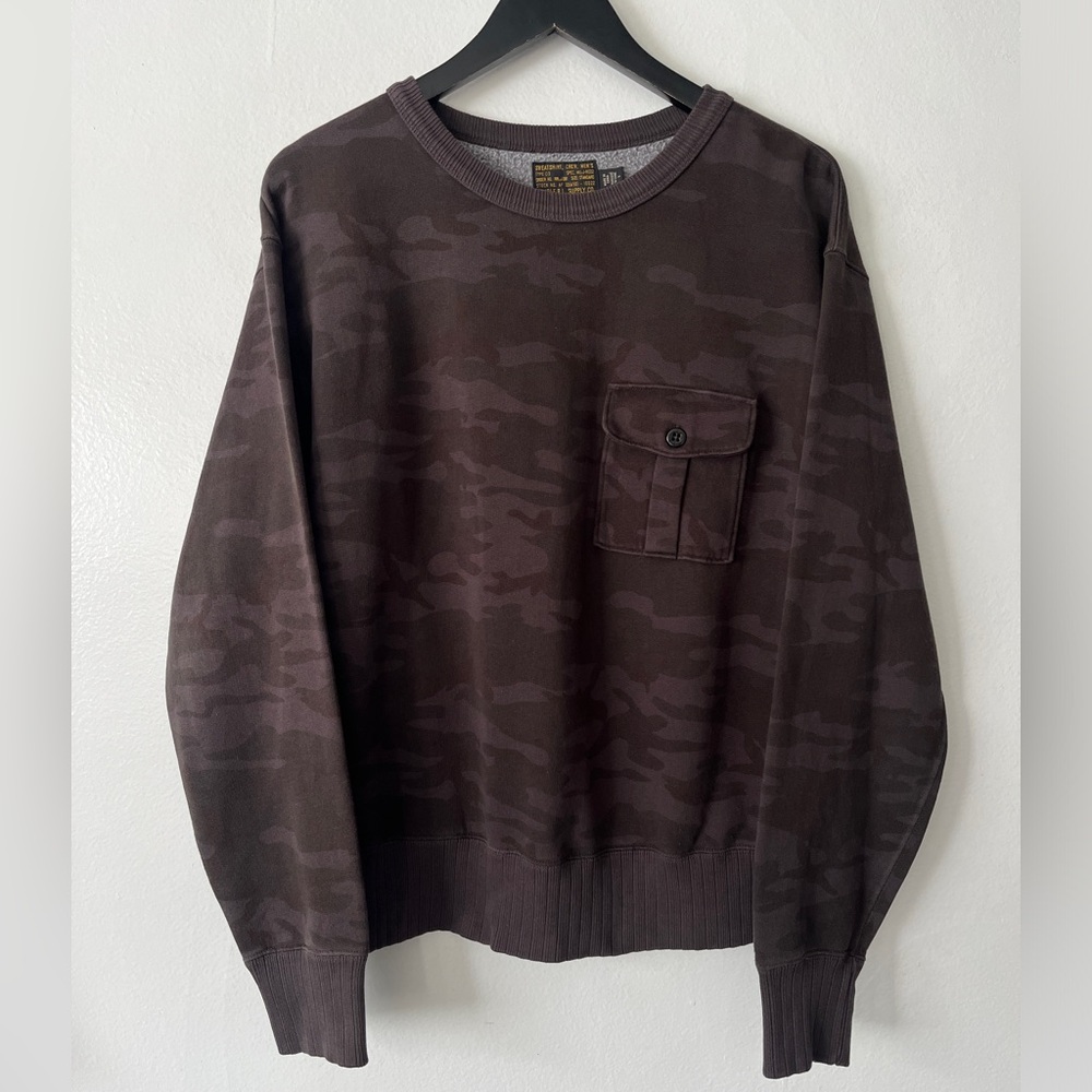 RRL Type C-3 Crew Military Camo Pocket Sweatshirt Size M